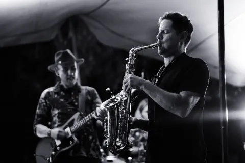 Gustime live saxophone and DJ performance at an event in Australia — photo 5