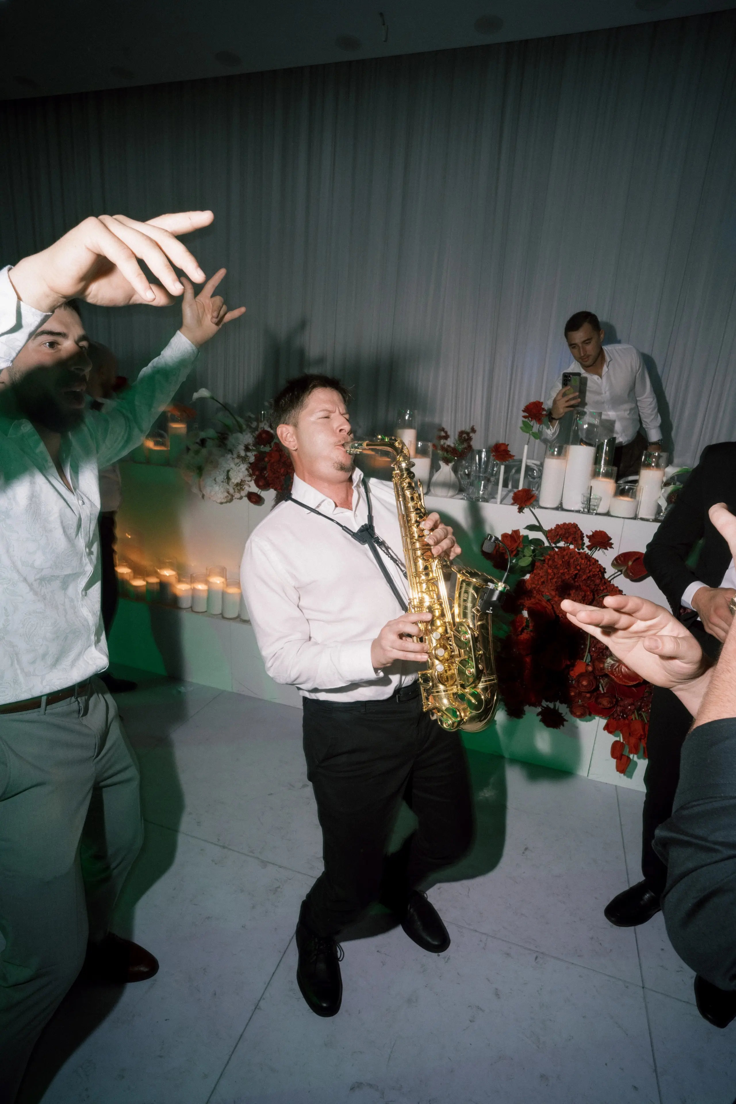 Gus performing live saxophone at a wedding in Adelaide, South Australia