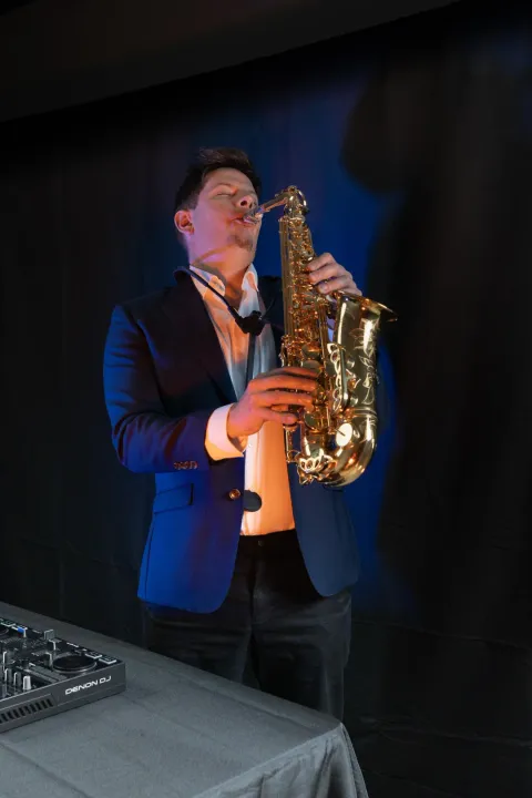 Gustime live saxophone and DJ performance at an event in Australia — photo 2