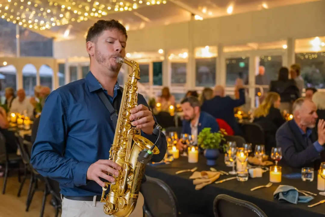 Saxophone and DJ entertainment at a private party in Adelaide